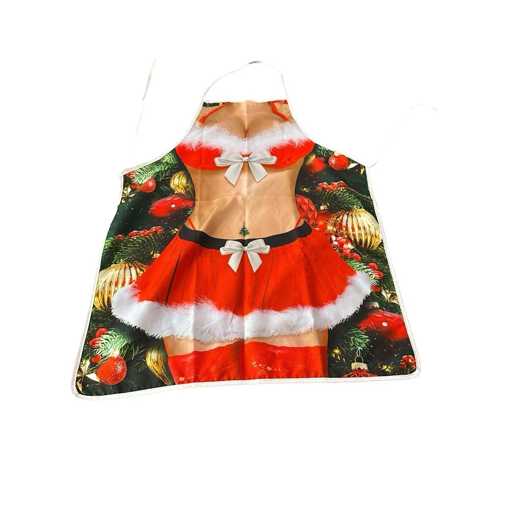 NEW novelty adult ONE SIZE apron full coverage funny SEXY CHRISTMAS OUTFIT LADY